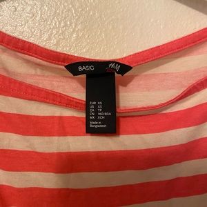 Casual white and pink striped dress